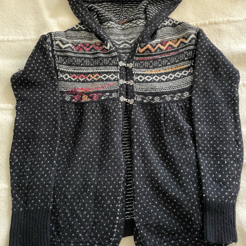 Free People | Hooded Wool Cardigan Sweater